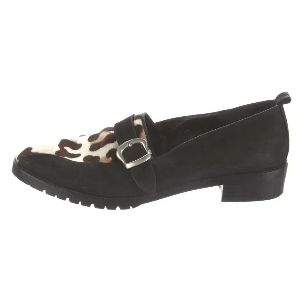 DONALD J PLINER Leather Animal Print Pumps Loafers Size 7.5 N - Picture 2 of 6